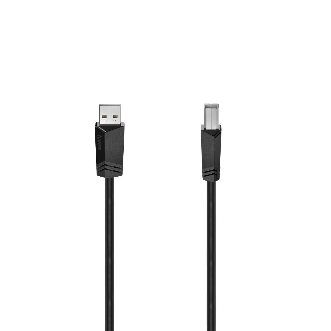 Hama USB-Kabel für PC und Notebook, USB-B auf USB-A, 1,50 - 5 m, Schwarz USB-Kabel, USB Typ A, USB Typ B, (150 cm), 480 Mbit/s, Knickschutz, schnelle und störungsfreie Übertragung