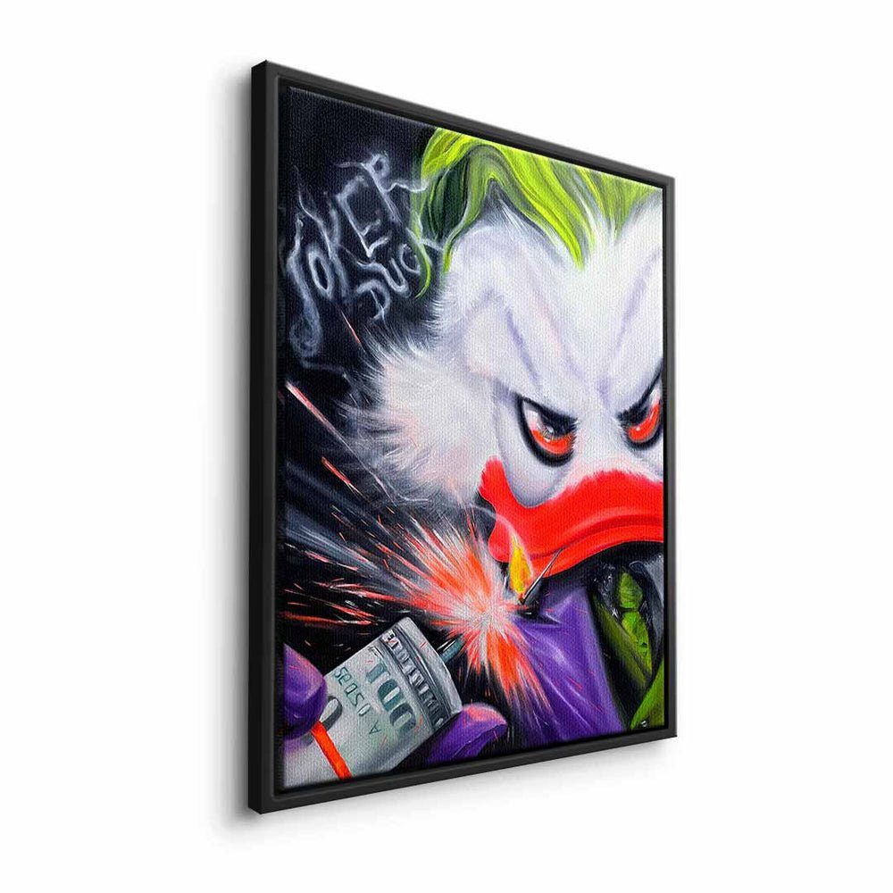 Joker DOTCOMCANVAS® - Art by schwarzer - Premium Rahmen Duck Leinwandbild, Motivationsbild Viqa designed