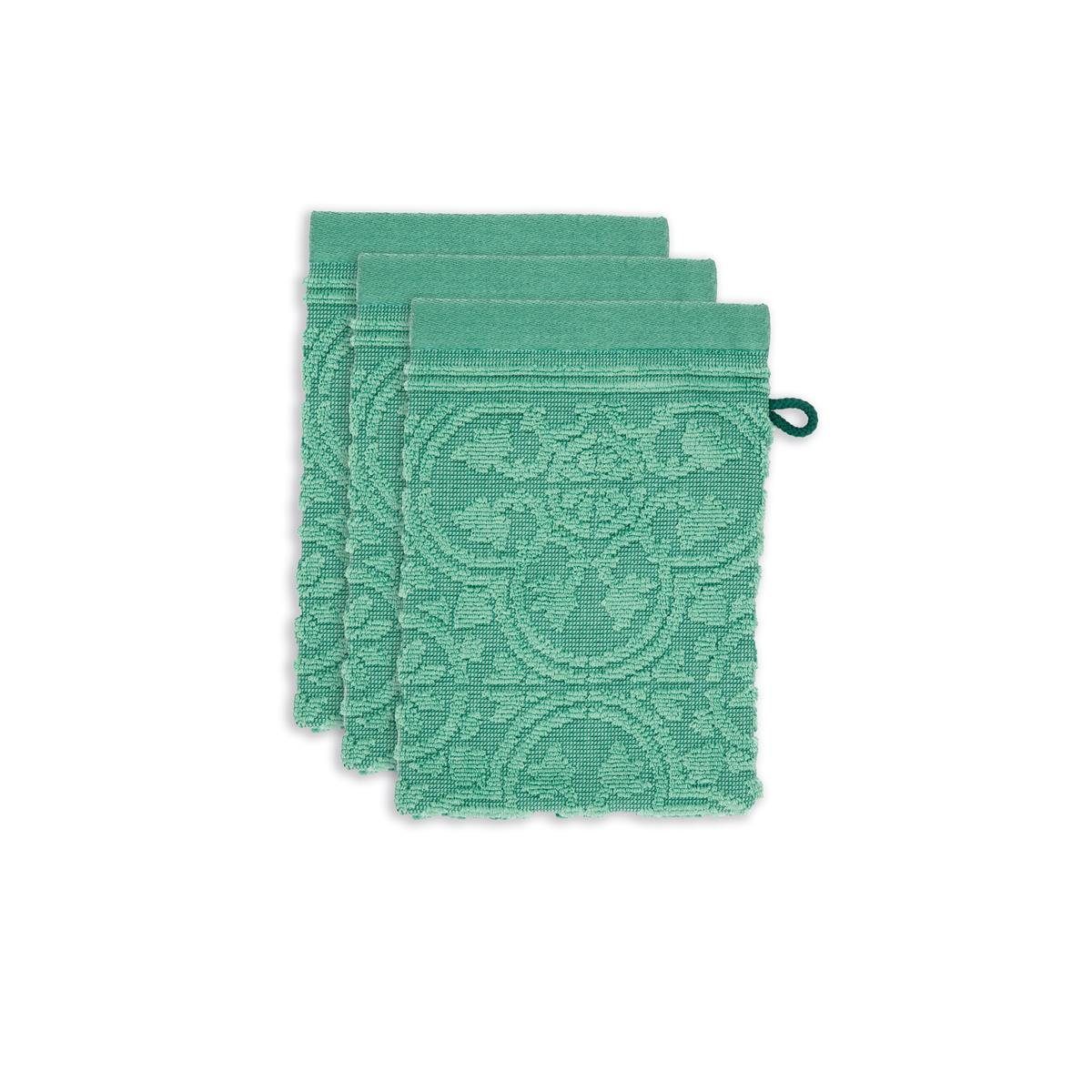 PiP Studio Handtuch Tile Pip Green 16X22 Set A 3 Grün 100% Cotton, terry, 500 GSM 16, Baumwolle (1-St), Handtuch Frottetuch