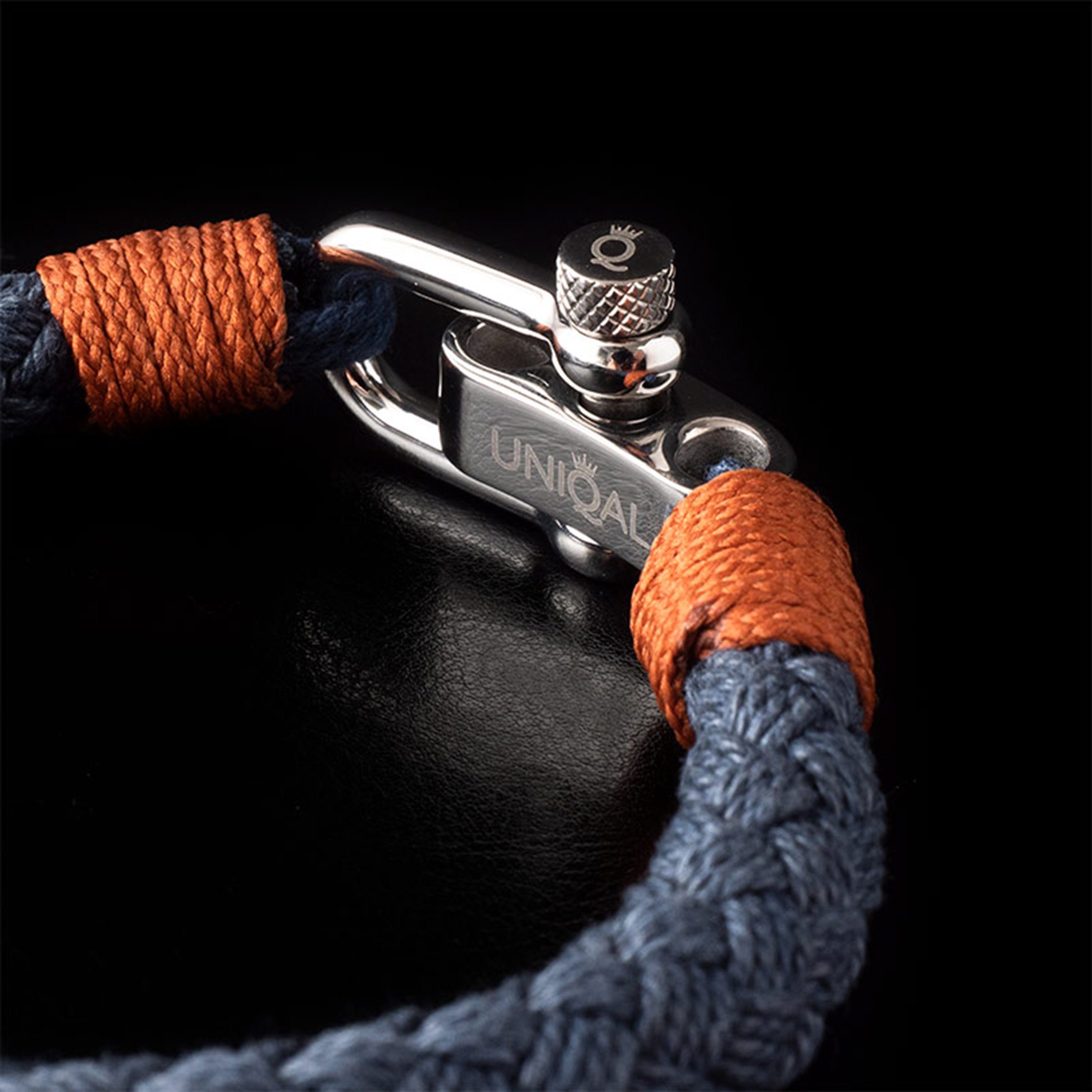 UNIQAL.de Style, Segeltau, Segeltau verschluss nautics, aus "TAUWERK" Armband (Edelstahl, Armband Maritime handgefertigt) Schäckel Casual