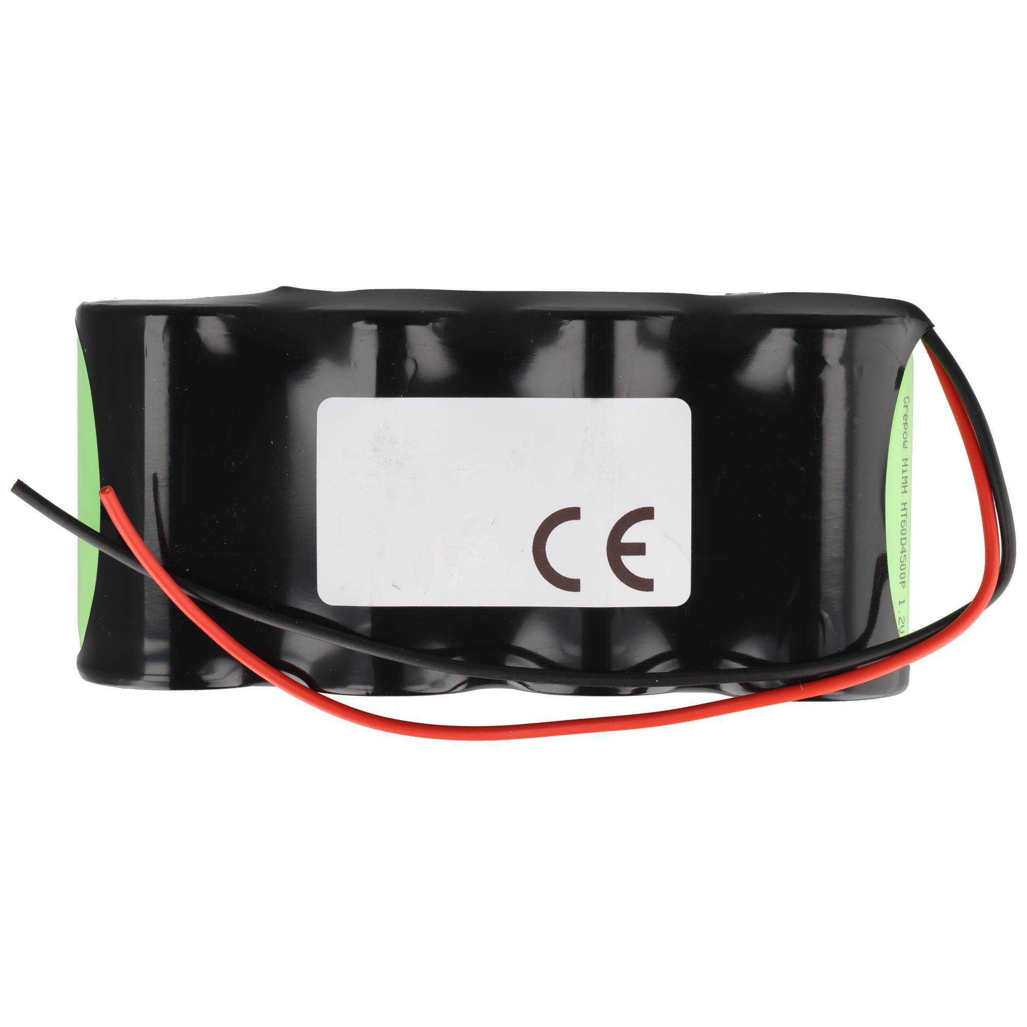 AccuCell Notleuchtenakku NiMH 4,8V 4500mAh F1x4 Mono D mit 200mm Kabel einseit Akku 4500 mAh (4,8 V)