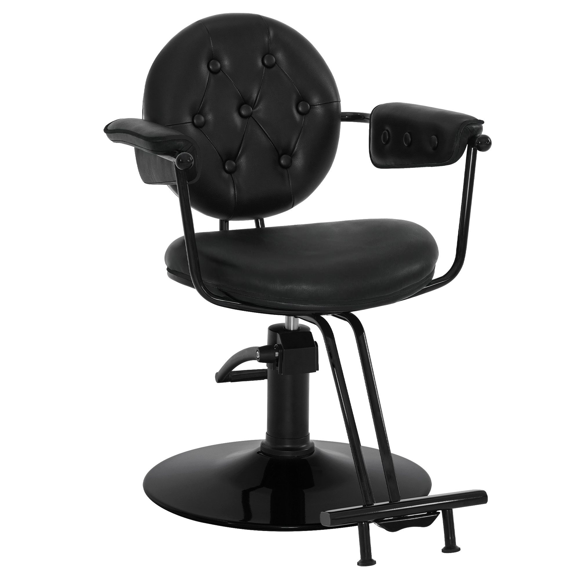 Barberpub Stuhl BarberPub Friseurstuhl Friseureinrichtung 3159 (Schwarz), Friseursessel mit Retro-/ Vintage Stil
