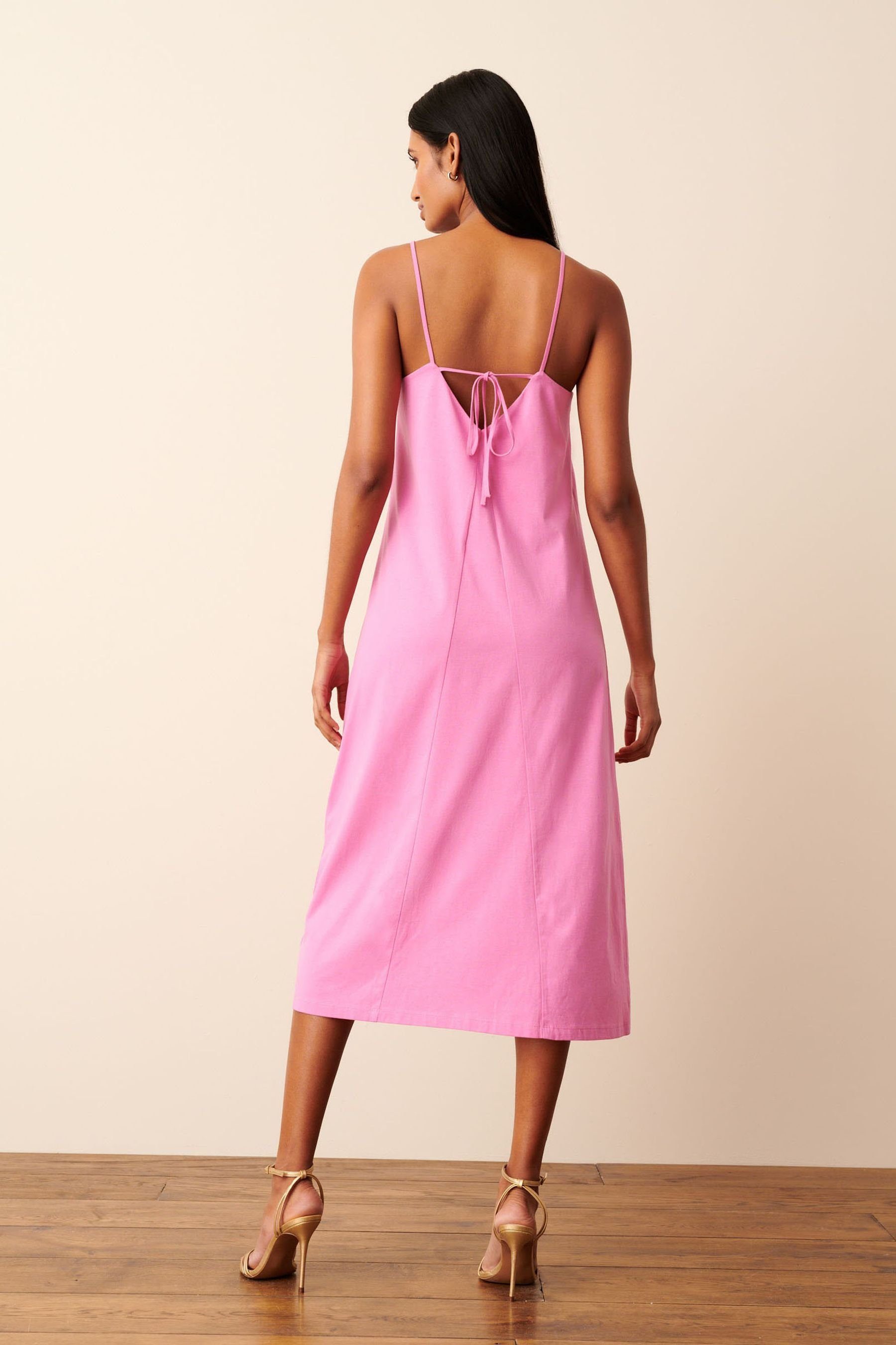 Next Midikleid Midikleid mit Spaghettiträgern aus günstig online kaufen