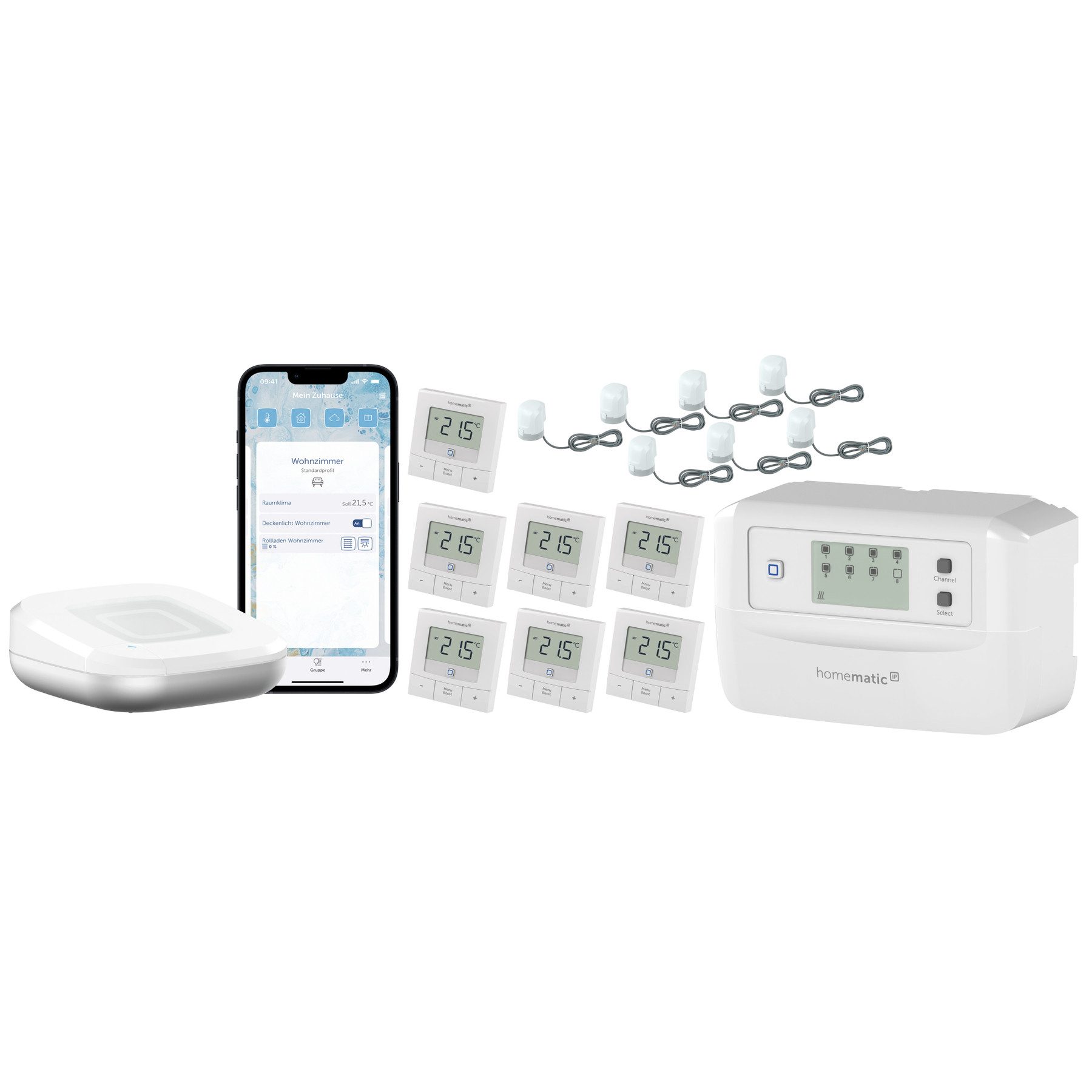 Homematic IP HOMEMATIC IP Starterset Fußbodenheizung für 7 Räume Smart-Home Starter-Set