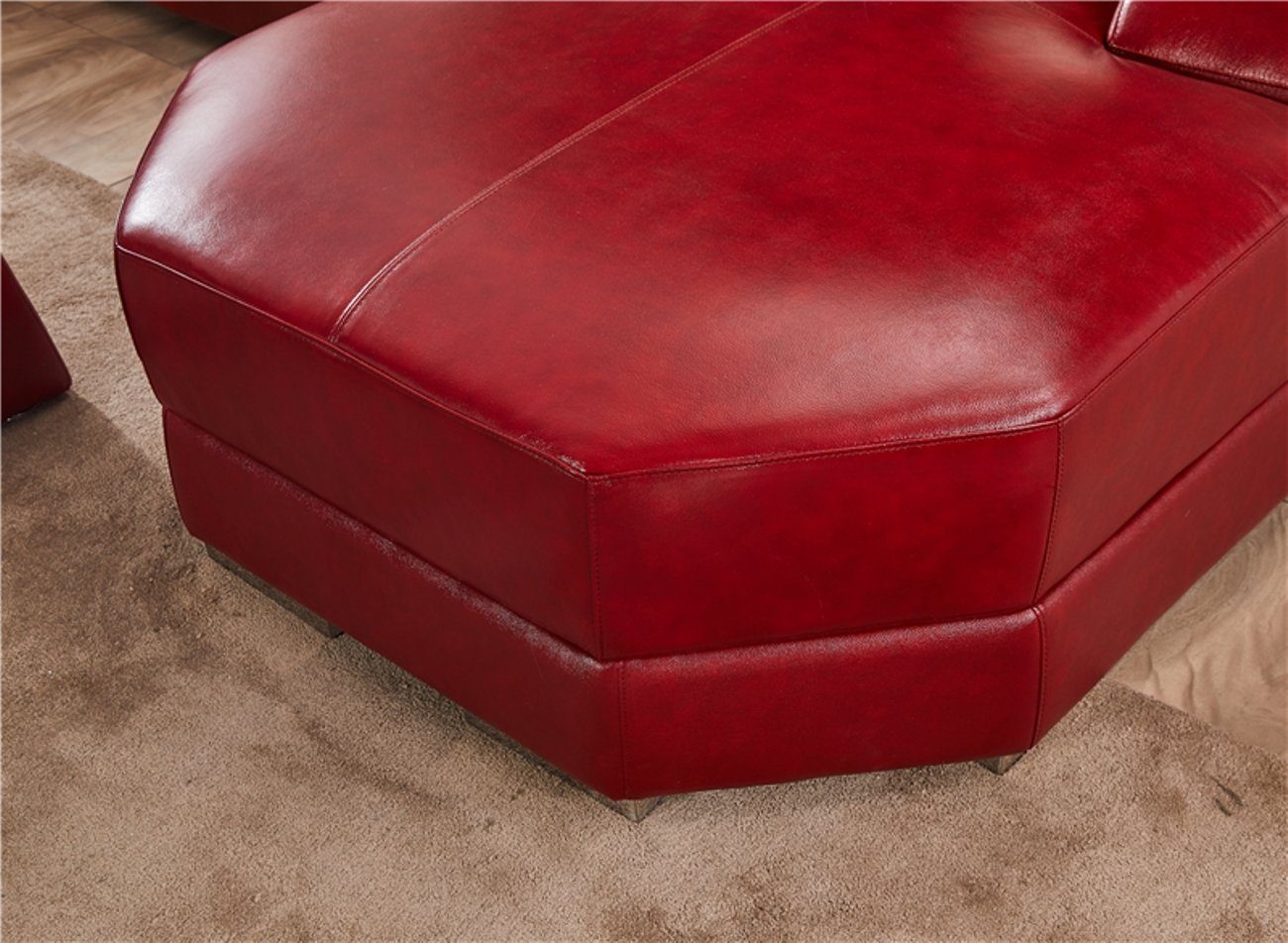 Eck Ecksofa Ecke Rot Polster Garnitur Design Sofa in Made JVmoebel Couch Sitz Couch Europe Luxus,