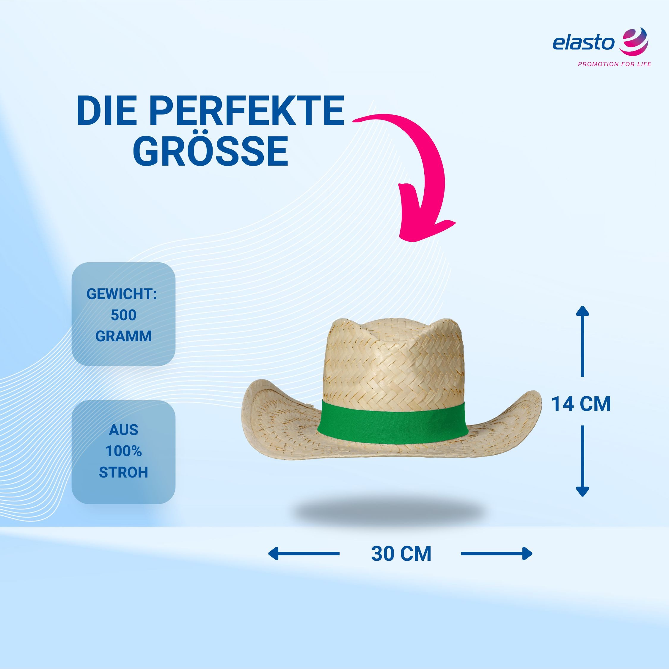 elasto Schirmmütze Strohhut 'Texas' Unisex Sonnenhut für Damen und Herren