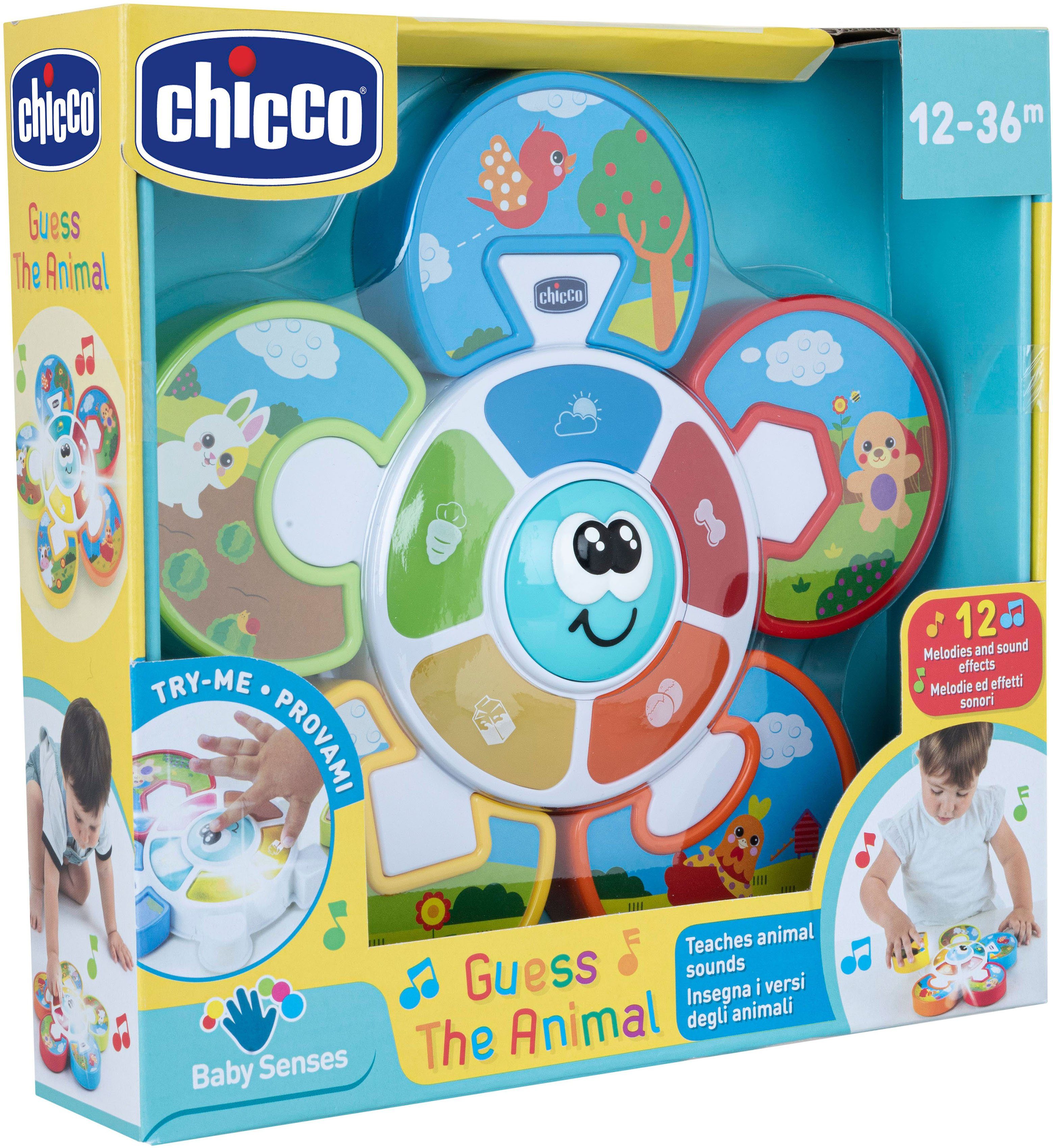 Chicco Lernspielzeug Elektronisches Puzzle - Errate Das Tier, mit Licht und Sound