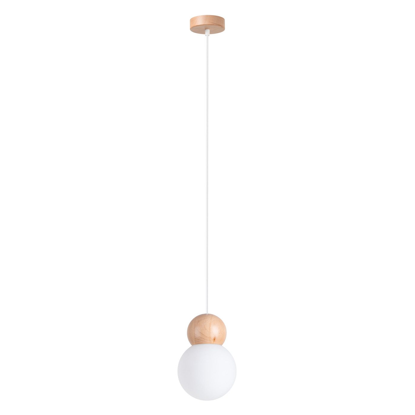SOLLUX lighting Hängeleuchte Hängeleuchte Pekka 1 Weiß/Naturfarbenes Holz, Nicht enthalten