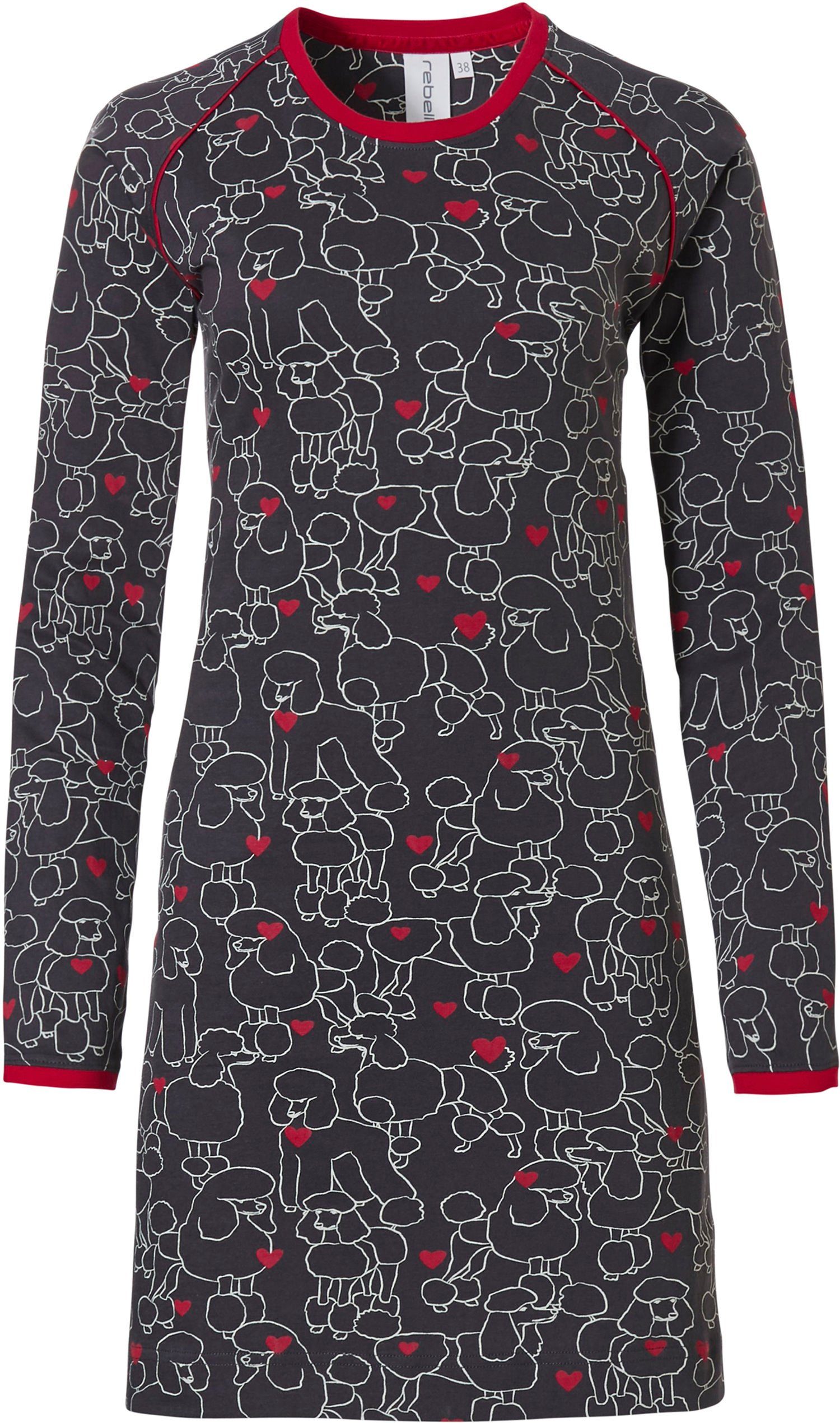 (1-tlg) Pudel Nachthemd Damen mit Nachthemd Rebelle Hunden