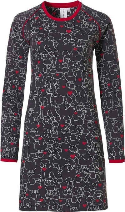 Rebelle Nachthemd Damen Nachthemd mit Hunden (1-tlg) Pudel