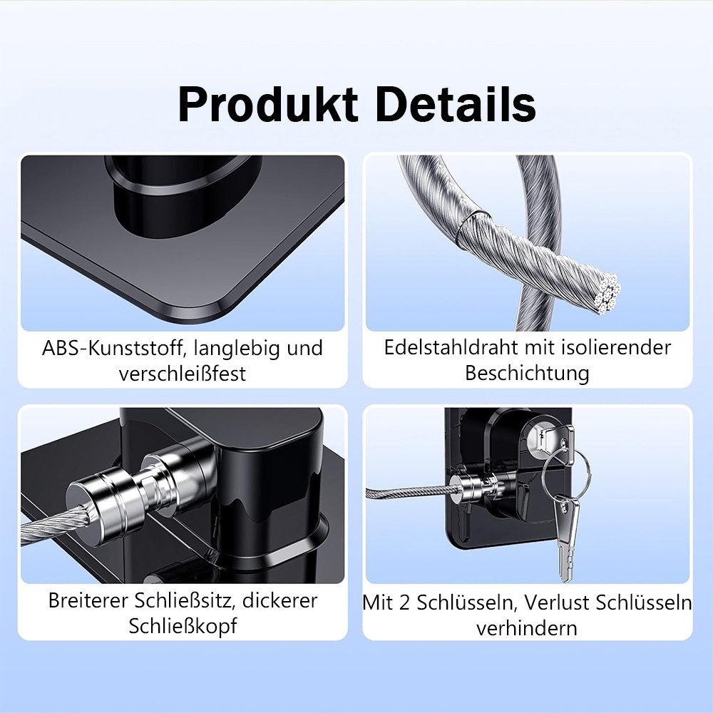 NUODWELL Kindersicherung 2 Stück Kühlschrank Schloss mit Klebstoff und Schlüsseln, ohne Bohren, Kühlschrankschloss für Gefrierschrank, Schränke, Schubladen, Fenster