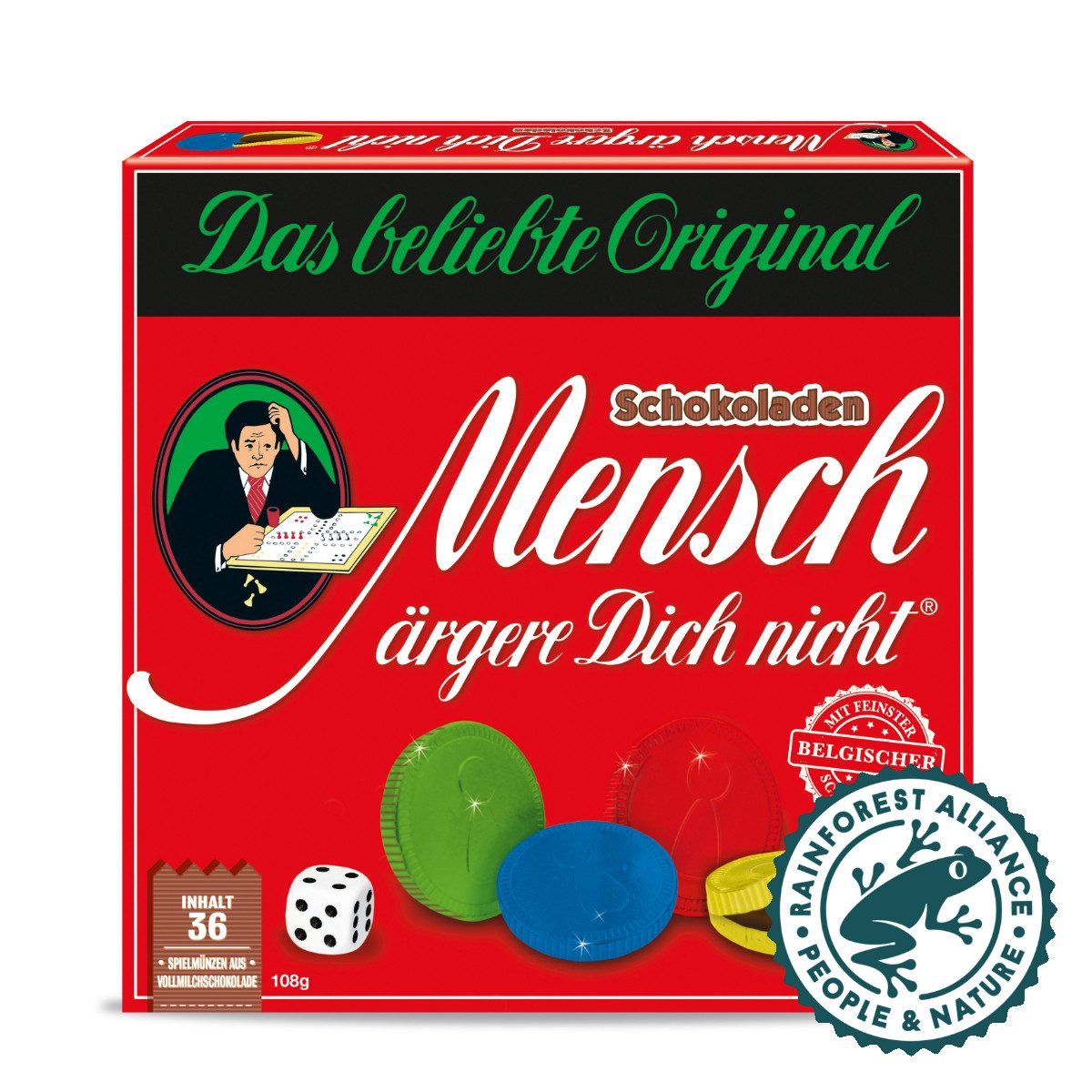 gamesformotion Schokolade, Mensch ärgere Dich nicht Schokospiel mit belgischer Schokolade 108g