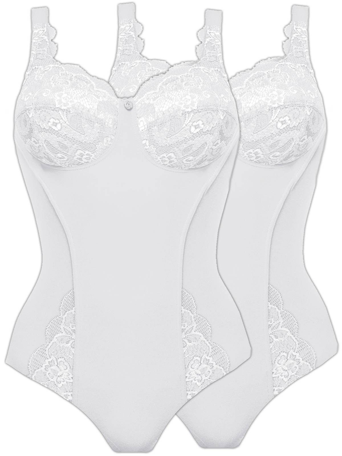 Susa Body 2er Pack Body ohne Bügel Latina (Spar-Set, 2-tlg) formendes Vorderfutter weiss-weiss