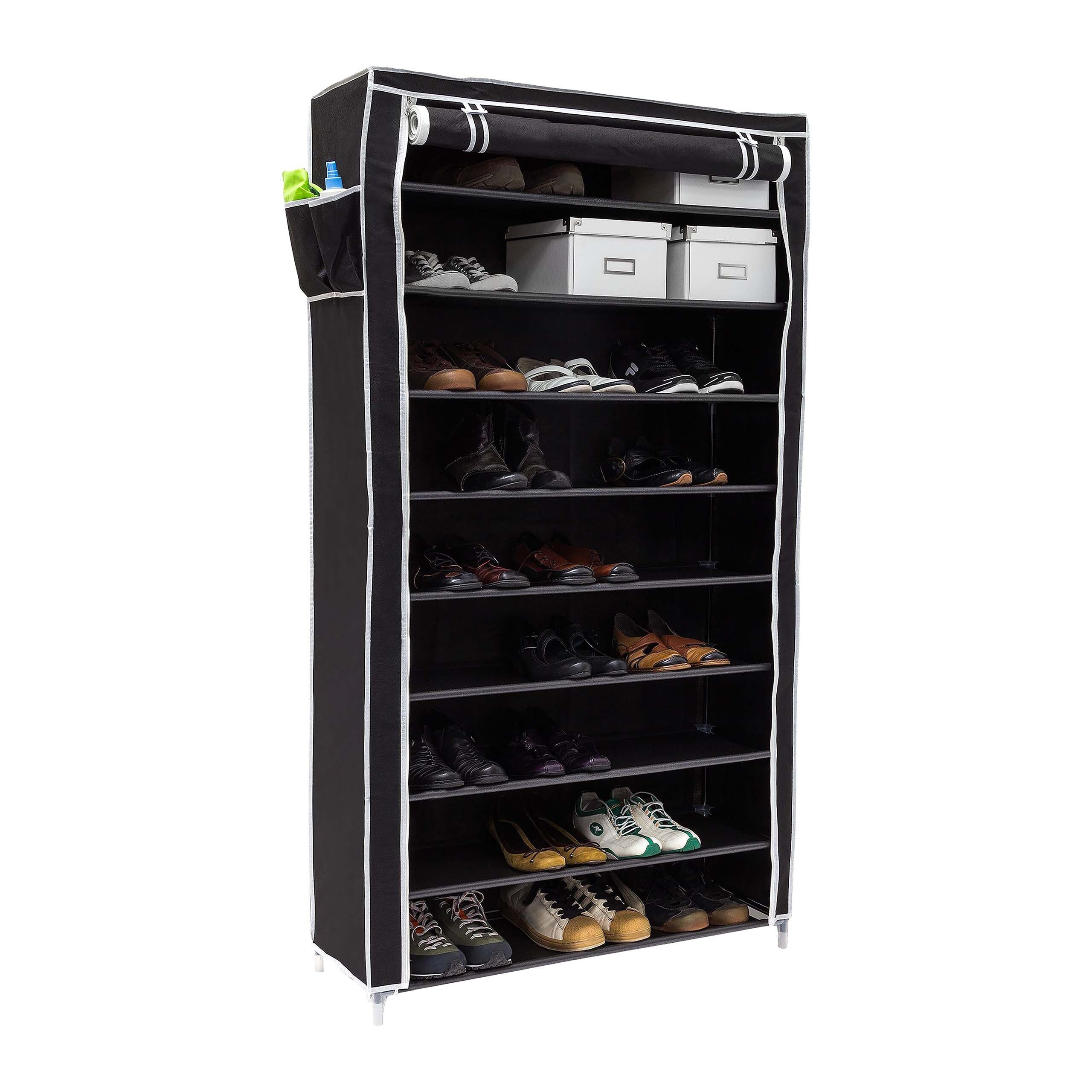 relaxdays Schuhschrank VALENTIN hoch (10-St) schwarz