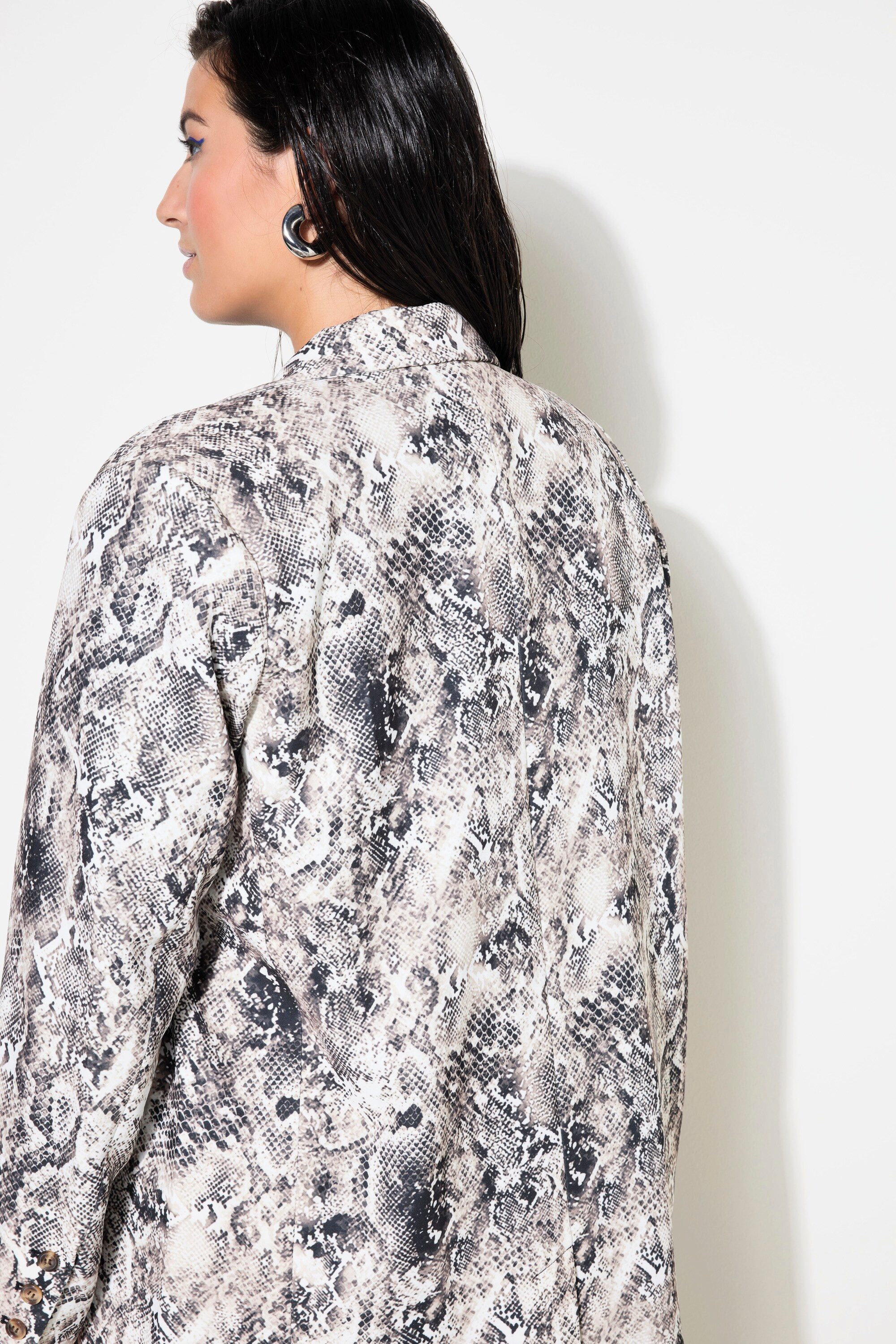 Studio Untold Blusenblazer Blazer Loose Shape Snake-Print doppelreihig