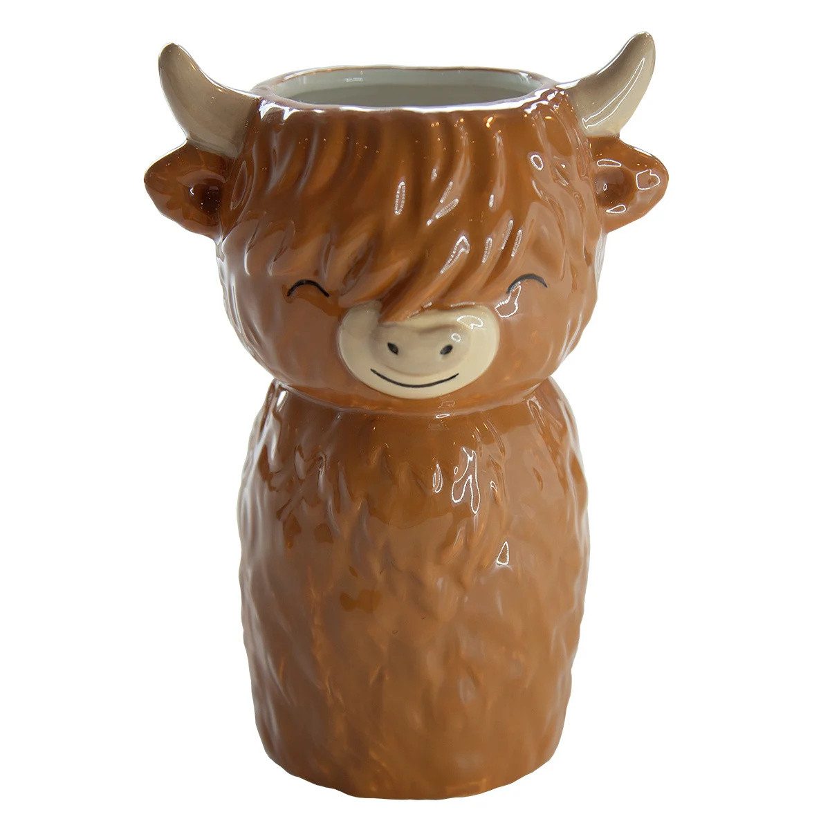 Sass & Belle Dekovase Highland Cow (Keramik, 1 St., Blumenvase), ca. 11 x 14 x 19,5 cm