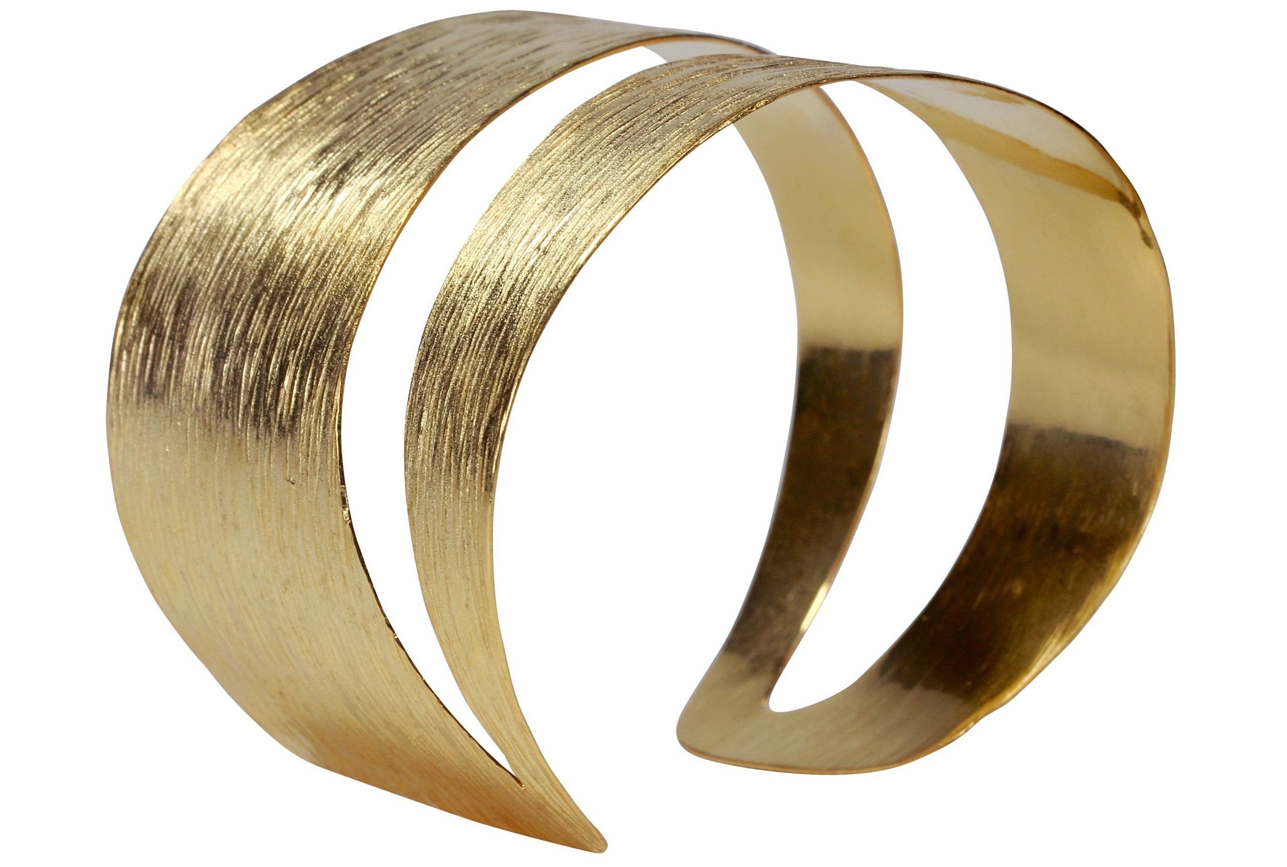 SILBERMOOS Armreif Armreif mit diagonaler Aussparung vergoldet, 925 Sterling Silber