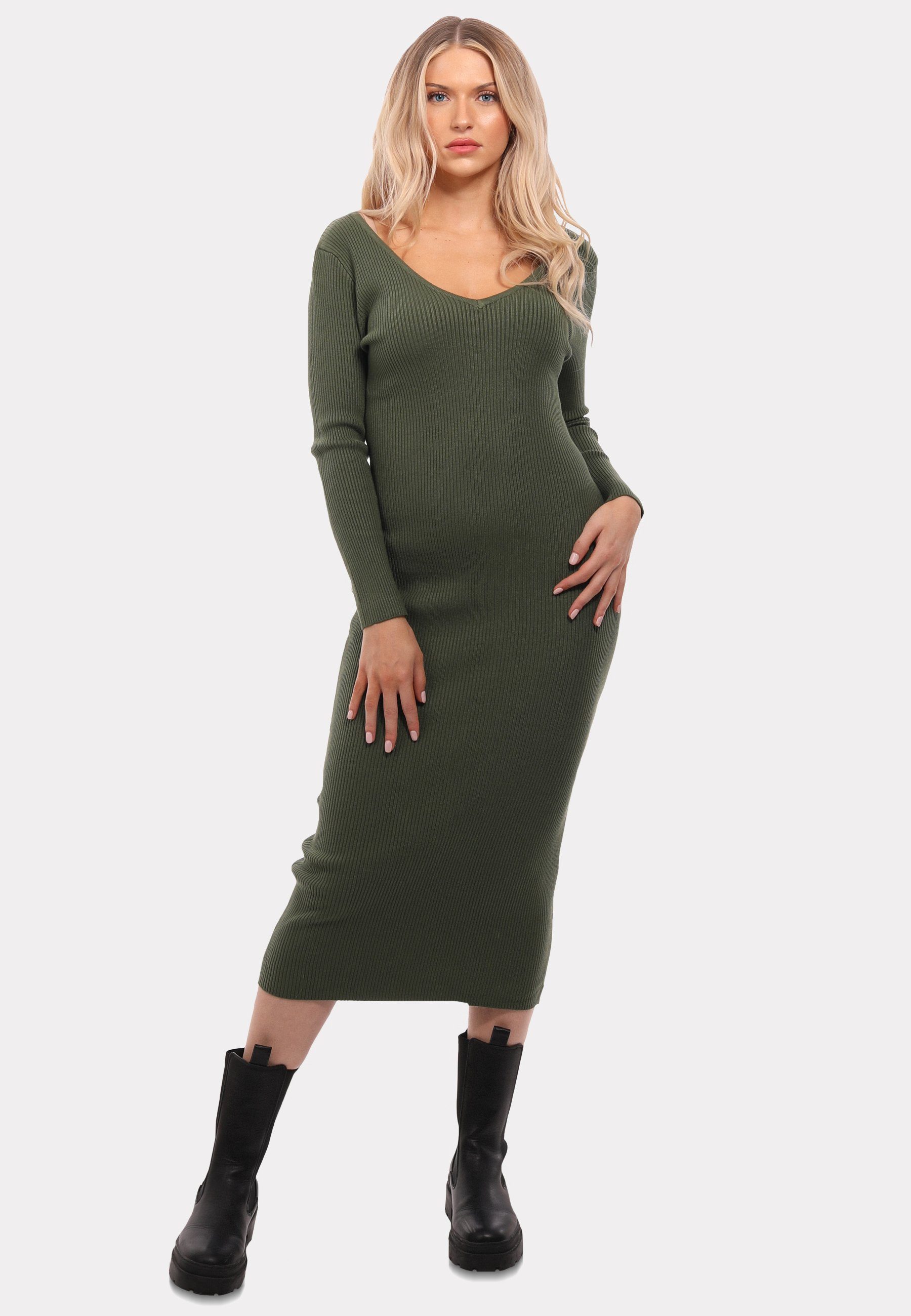 YC Fashion & Style Strickkleid KNIT DRESS elegant & bequem, aus Stretch-Strick (1-tlg) in Unifarbe