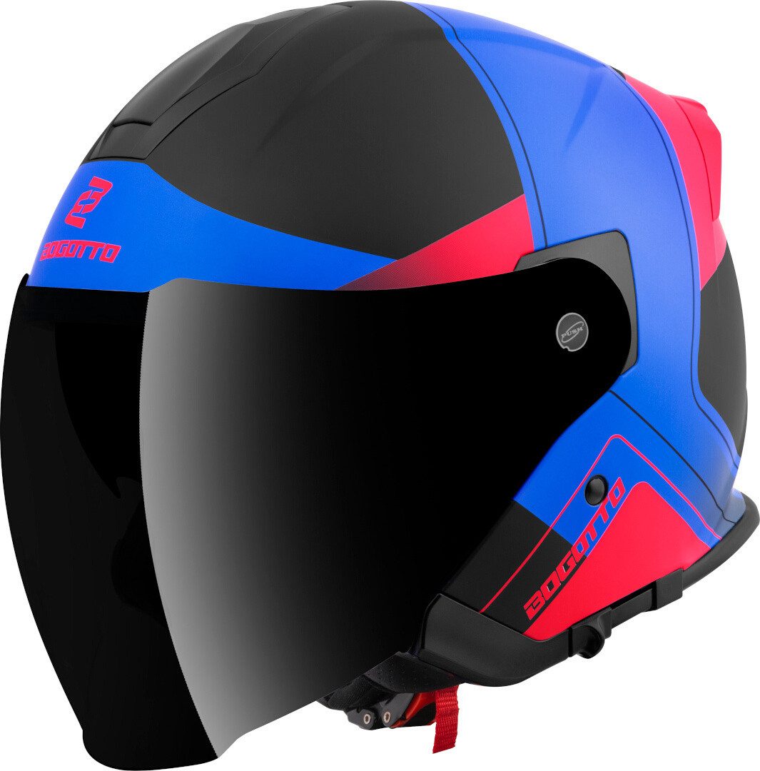 Bogotto Motorradhelm H586 City-B Jethelm, Herausnehmbares Innenfutter,integriertes Sonnenvisier – Bild 5 von 5