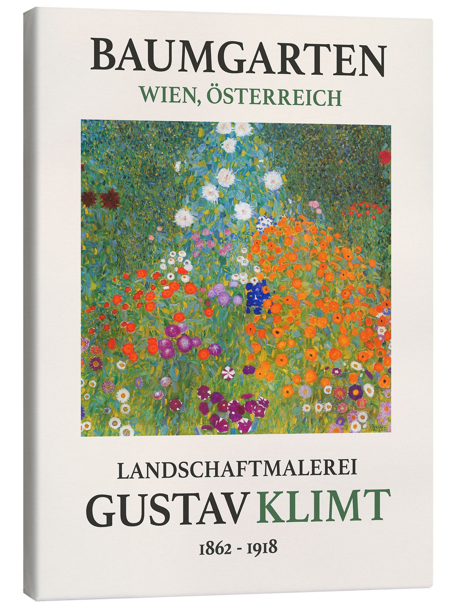 Posterlounge Leinwandbild Gustav Klimt, Bauerngarten, Baumgarten Edition, Wohnzimmer Malerei