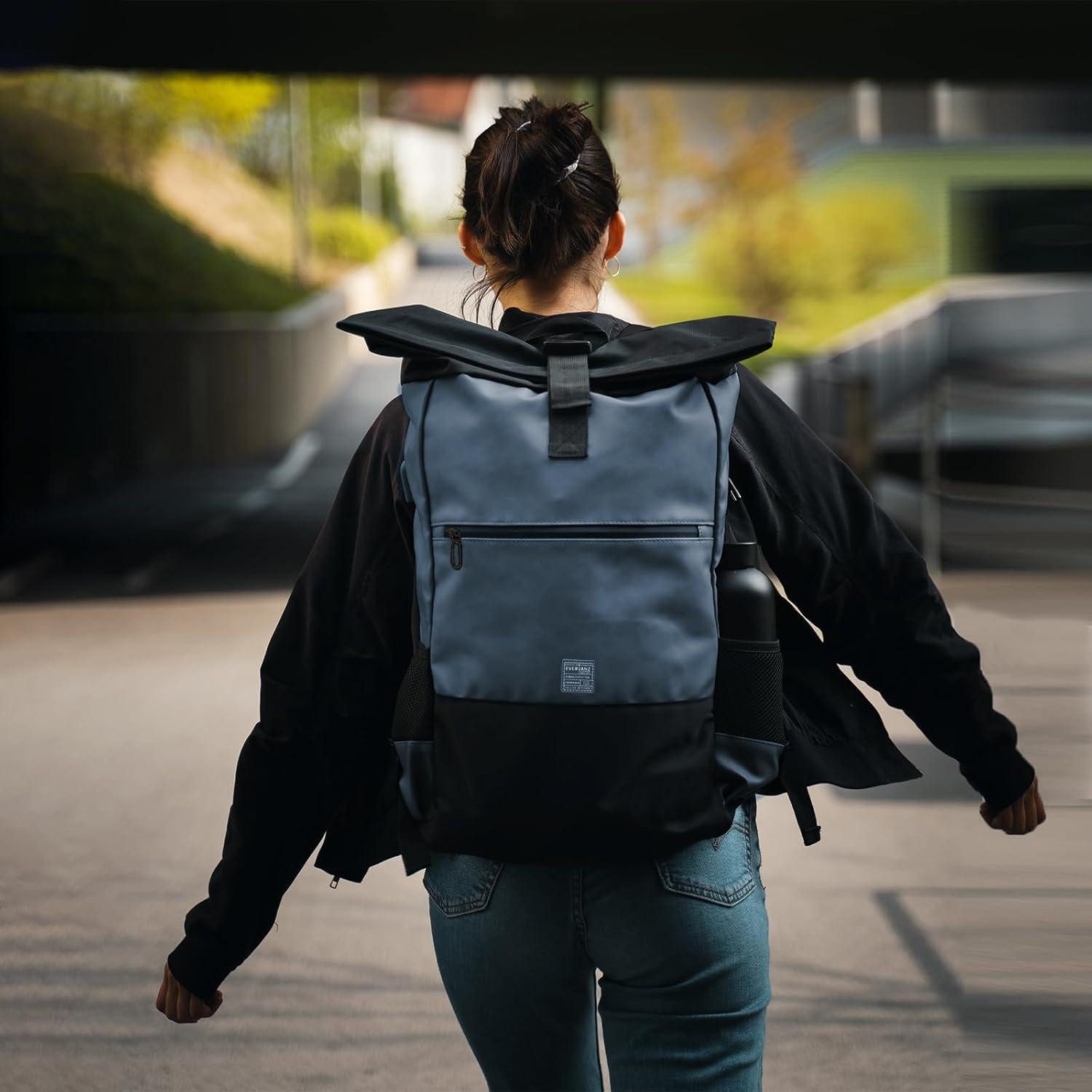 LuxusKollektion Laptoprucksack Rolltop Laptop Rucksack Leder günstig online kaufen
