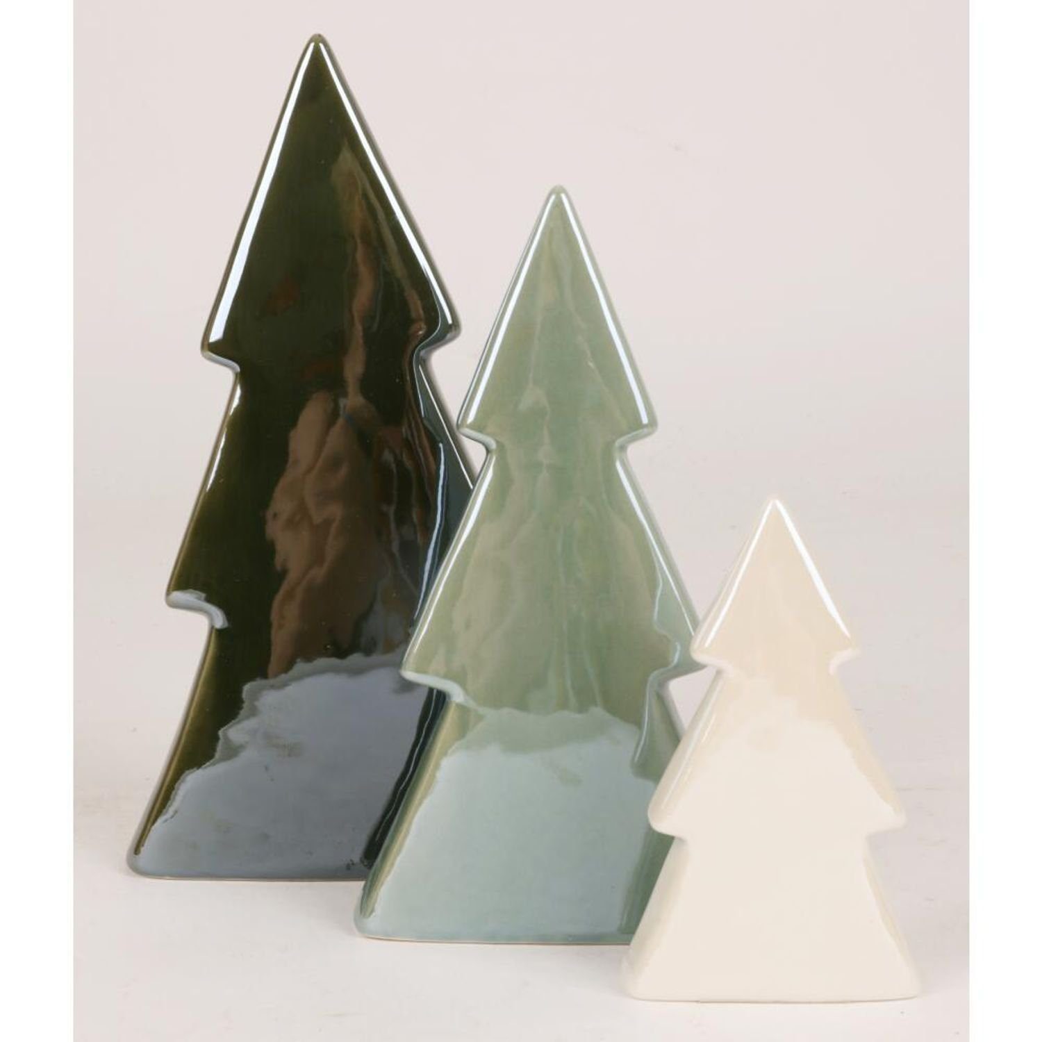 BURI Dekofigur 6x BURI Weihnachtsbaum Dekoration Perlmutt Figuren