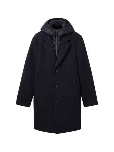 TOM TAILOR Wollmantel wool coat 2 in 1 wit
