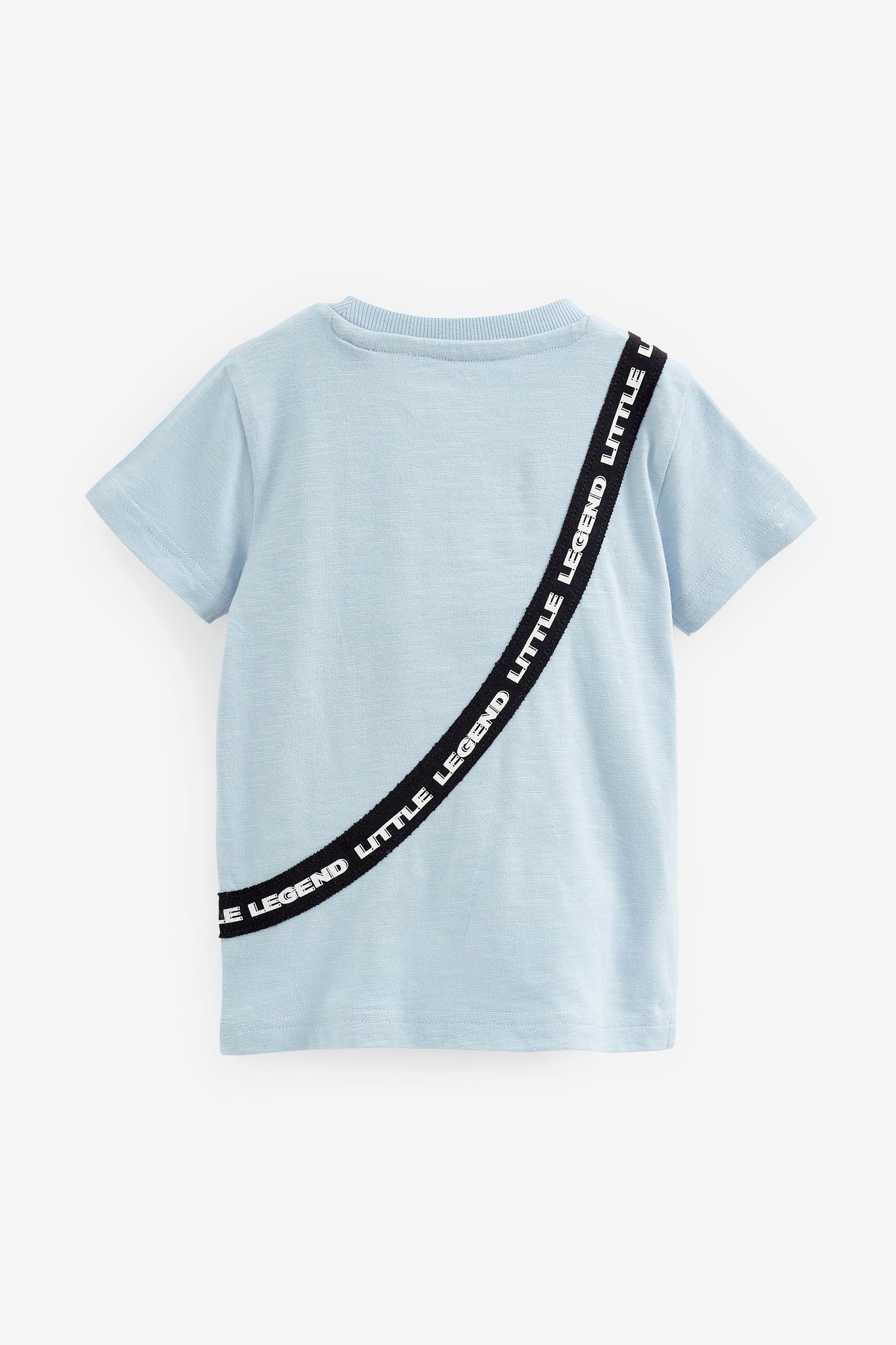 Motiv T-Shirt interaktivem Kurzärmeliges Bag Next T-Shirt mit (1-tlg) Blue