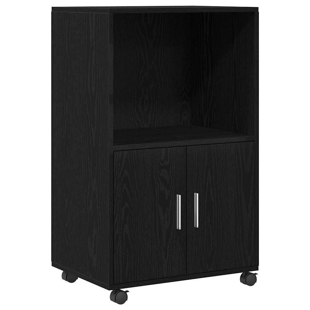 vidaXL Sideboard Rollender Schrank Schwarz Eichen-Optik 55 x 40 x 91 cm (1 günstig online kaufen