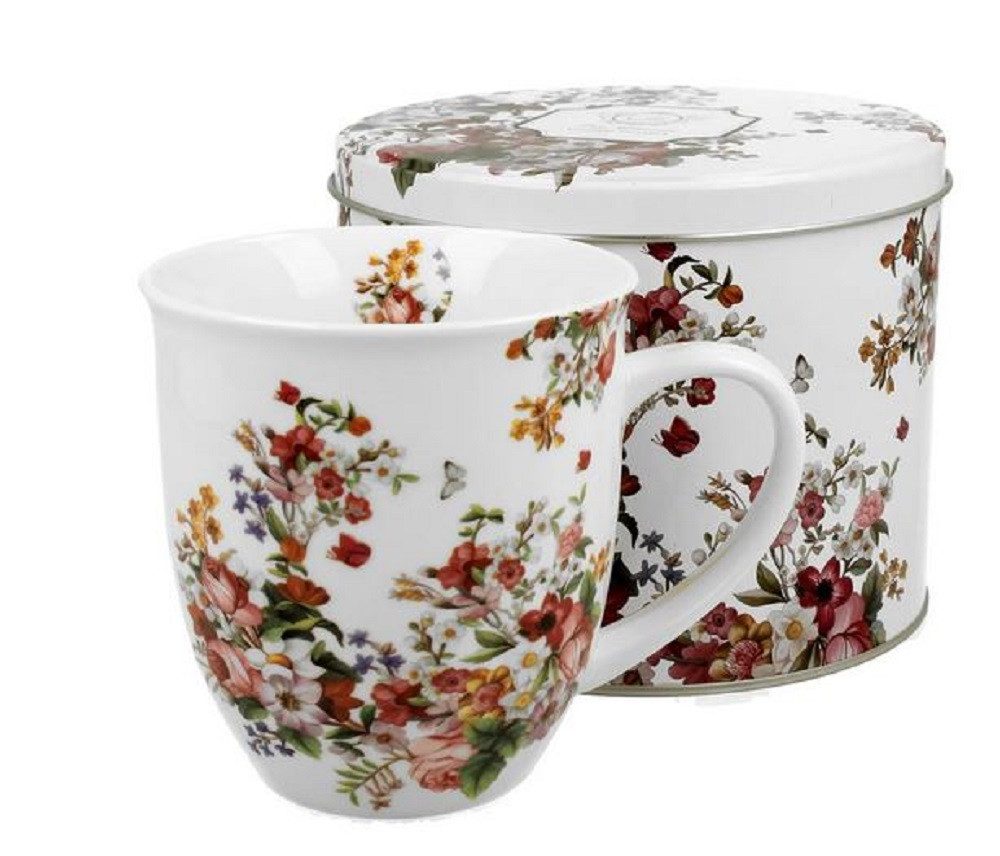 Becher Porzellan Sommer, Tieren, Vogel, Blumen. Planzen, Motiv
