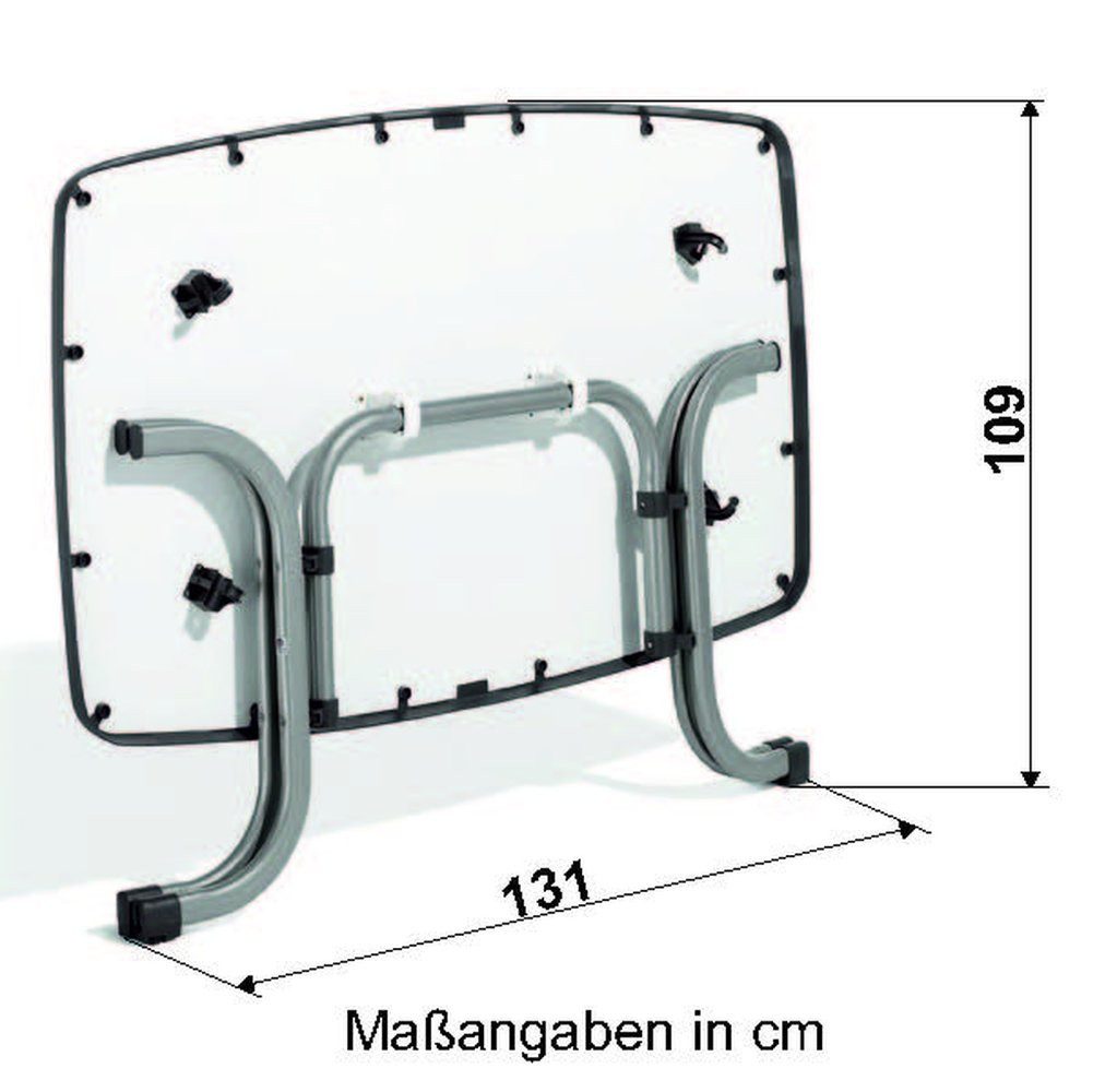 Sieger Gartenmöbel Klapptisch in Mamor weiß, mecalit®-PRO - 150x72x90cm (BxHxT)