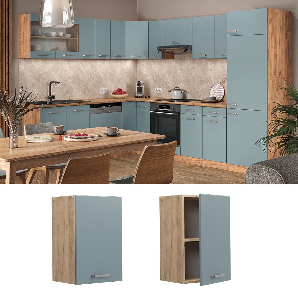 Vicco Hängeschrank R-Line, Blau-Grau/Goldkraft Eiche, 40 günstig online kaufen