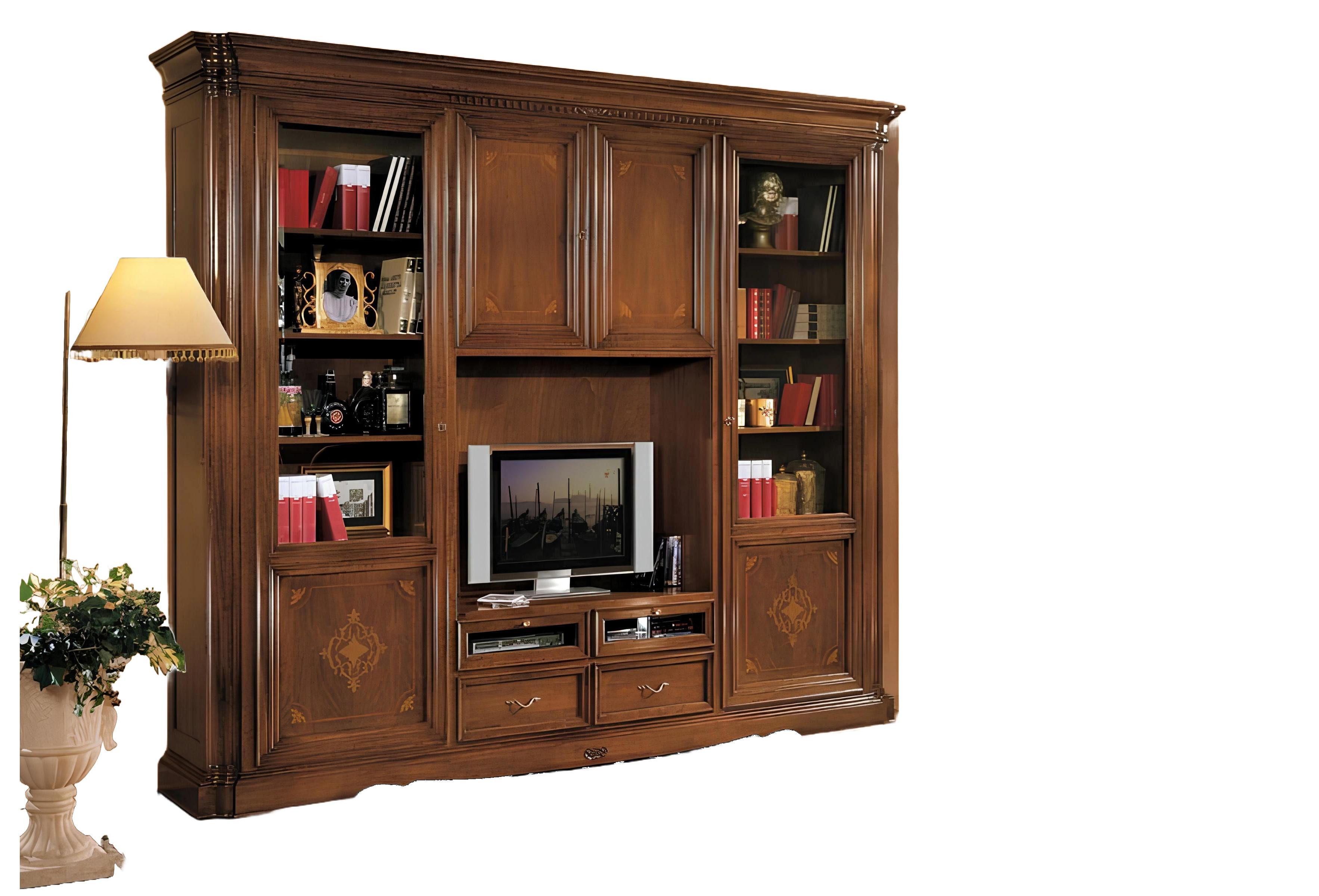 TV-Schrank Holz-Wandregal mit Stauraum für Wohnzimmer und Fernseher