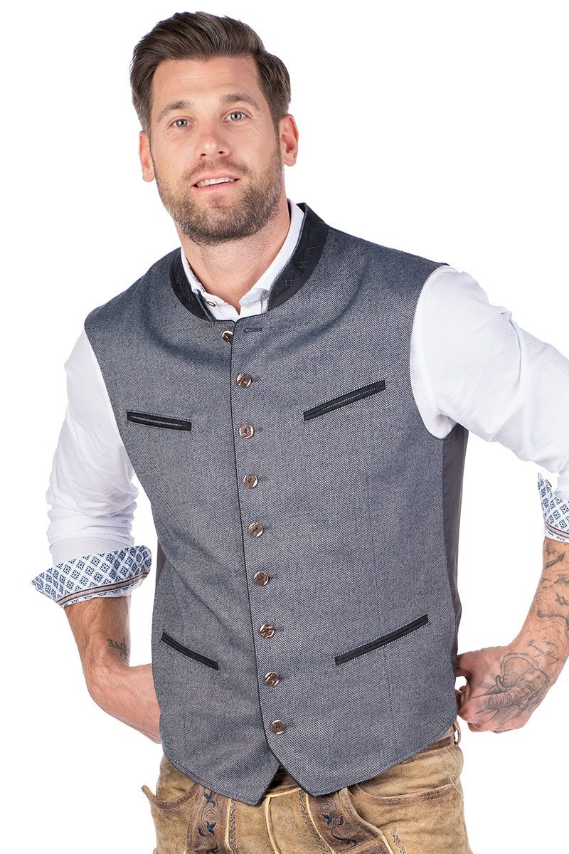 Gebr. Weis menswear Trachtenweste Trachtenweste - BODENSEE - mittelgrau