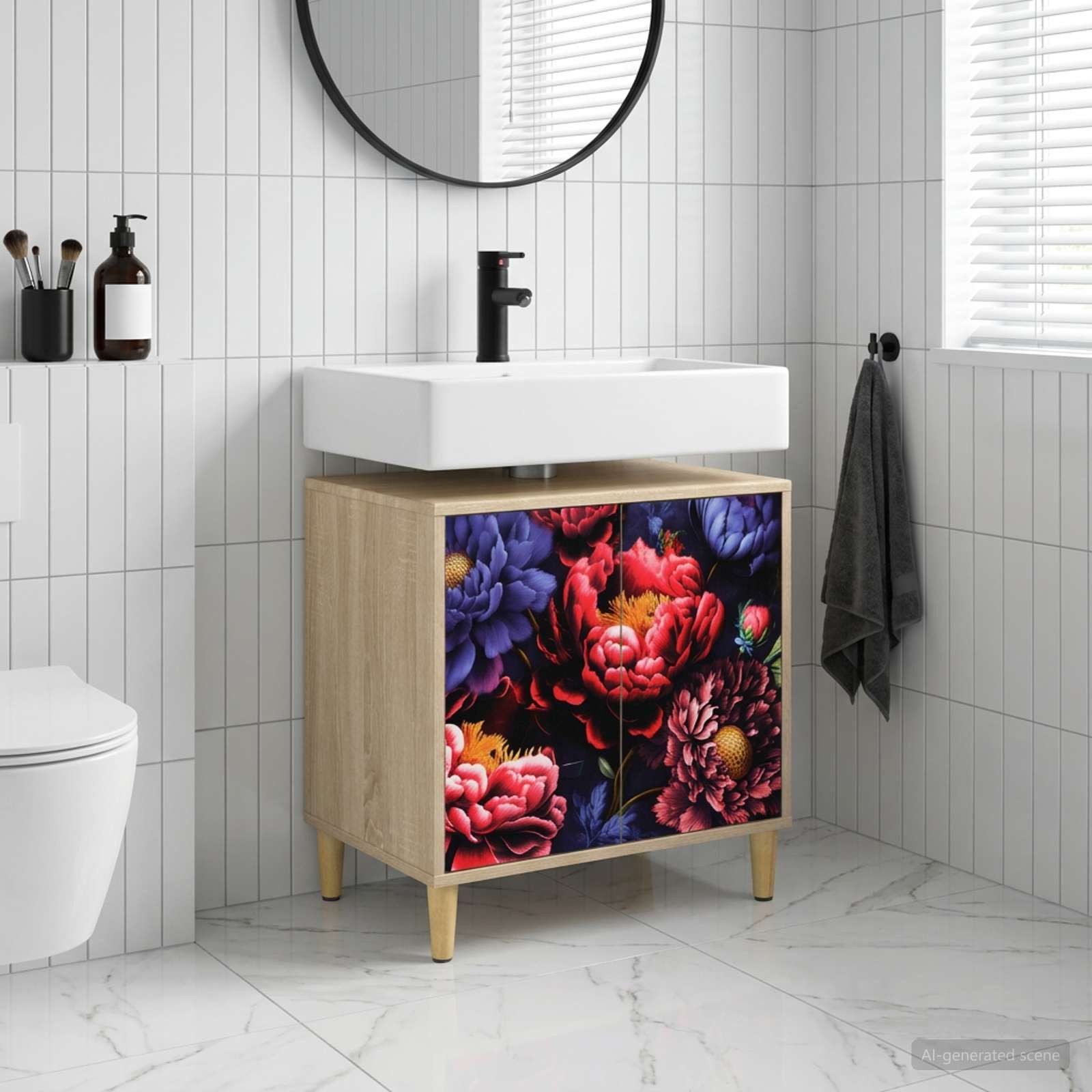 vidaXL Badezimmerspiegelschrank Badezimmerschrank KIEL Sonoma 60 x 40 x 60 cm Holzwerkstoff (1-St)