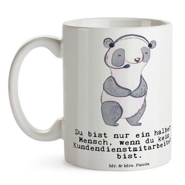 Mr. & Mrs. Panda Tasse Kundendienstmitarbeiter Herz - Weiß - Geschenk, Kaffeebecher, Firma, Keramik, Langlebige Designs