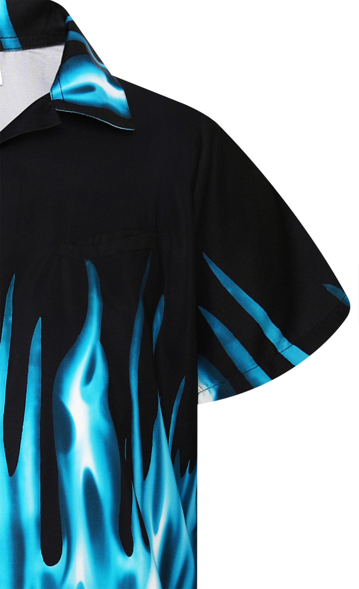 King Kameha Hawaiihemd "Flames" Funky Hawaii-Hemd Herren Kurzarm Front-Tasche Stylish – Bild 4 von 5