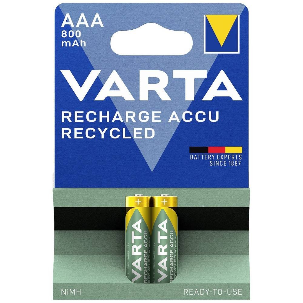 Blister RECHARGE VARTA Recycled AAA Akku 2 ACCU 800mAh