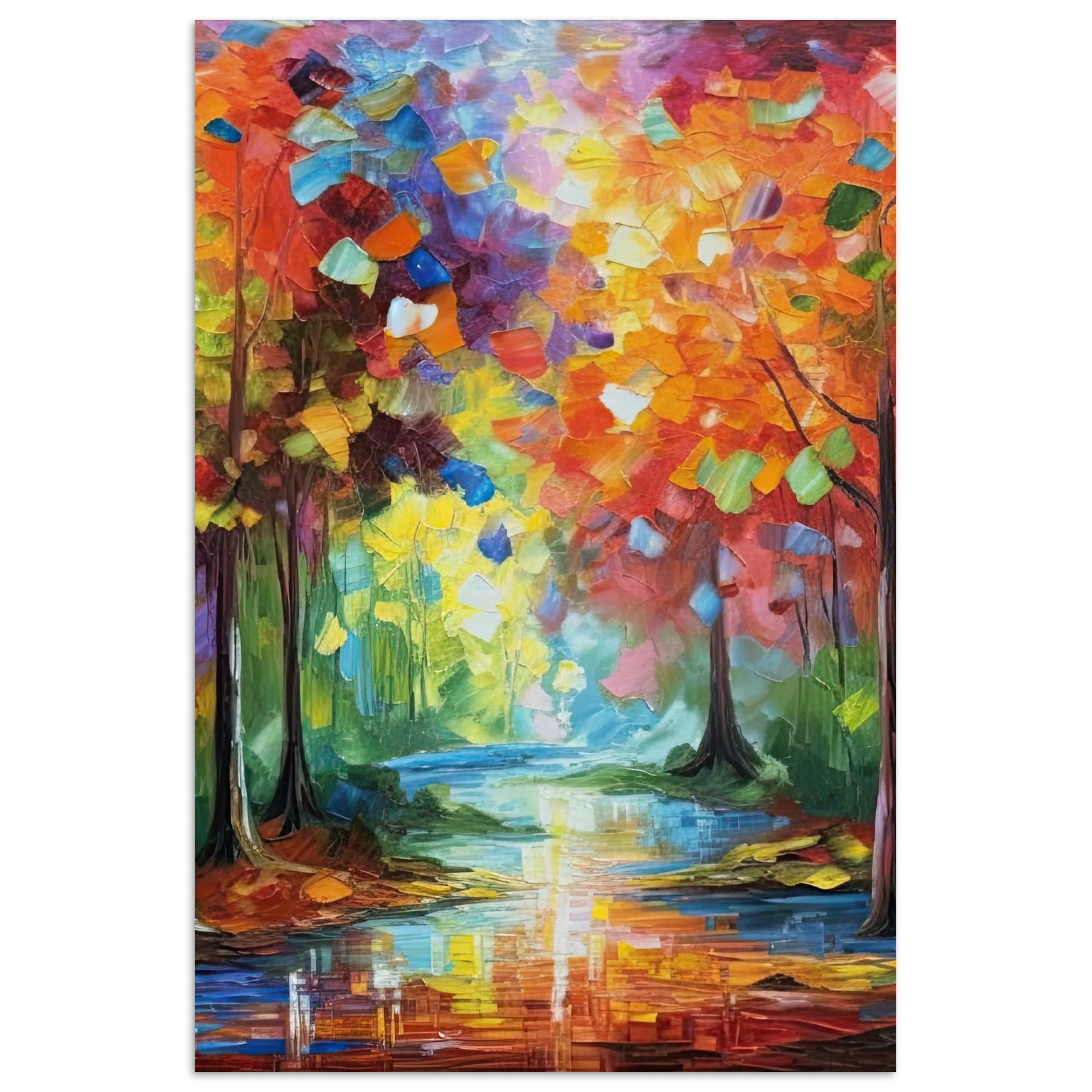 MuchoWow Poster Landschaft - Wald - Farben - Natur, (1 St), Poster ohne Rah günstig online kaufen