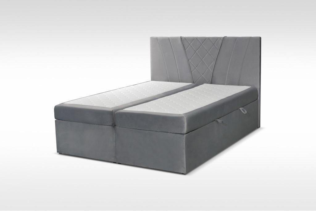 Polster 180x200 Bett Bett, JVmoebel Betten Design Grau Möbel Doppelbett Luxus