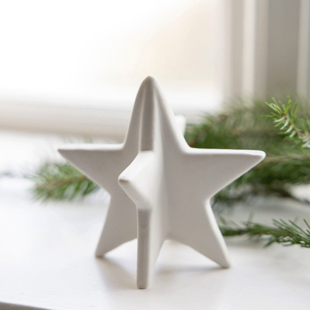 Storefactory Dekoobjekt Weihnachtsdeko Stern aus Keramik in weiß günstig online kaufen