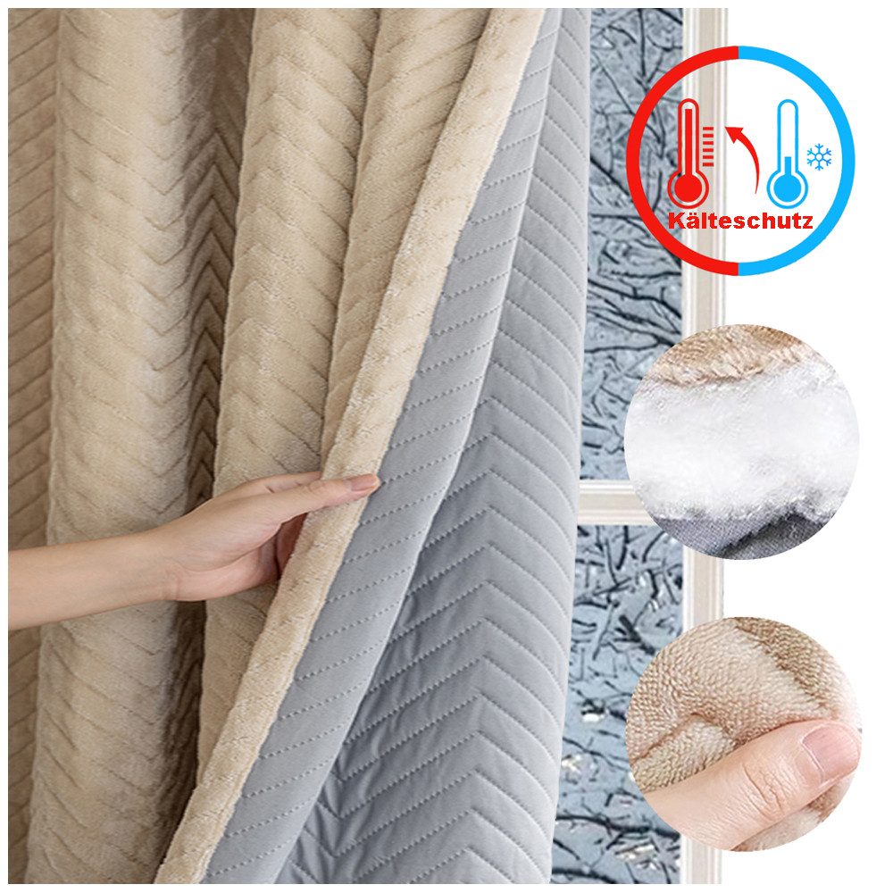 Rosnek Verdunkelungsvorhang Thermovorhang Verdunklung Flanell Kälteschutz günstig online kaufen