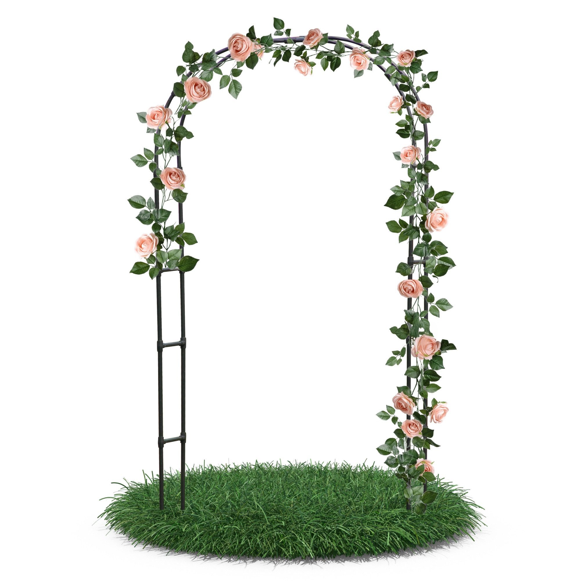 Gartenwelt Riegelsberger Rosenbogen Rosenbogen schwarz 240 cm hoch und 30 cm tief Torbogen Rankhilfe