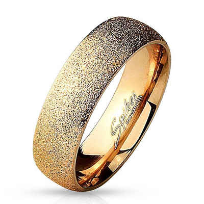 BUNGSA Fingerring »Ring sand-gestrahlt Rosegold aus Edelstahl Unisex« (Ring, 1-tlg., inkl. Schmuckbeutel aus Organza), Damen Herren