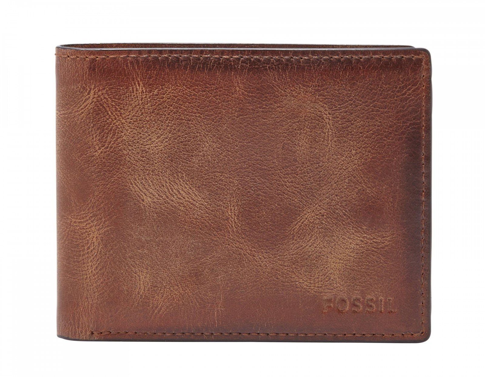Fossil Geldbörse Bifold With Flip ID, aus echtem Rindsleder mit RFID-Blocker Schutz