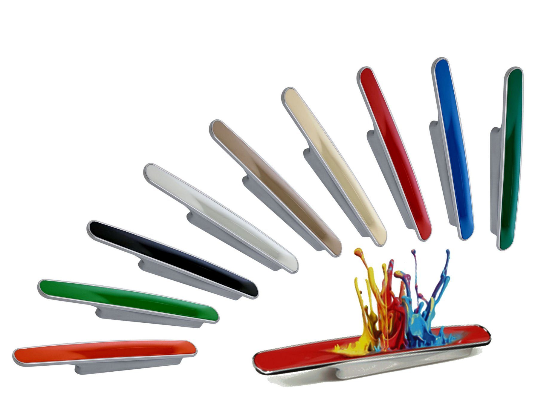 SO-TECH® Möbelgriff Colorgriff RAINBOW II Chrom poliert BA 96 mm - incl. Schraub, weiß