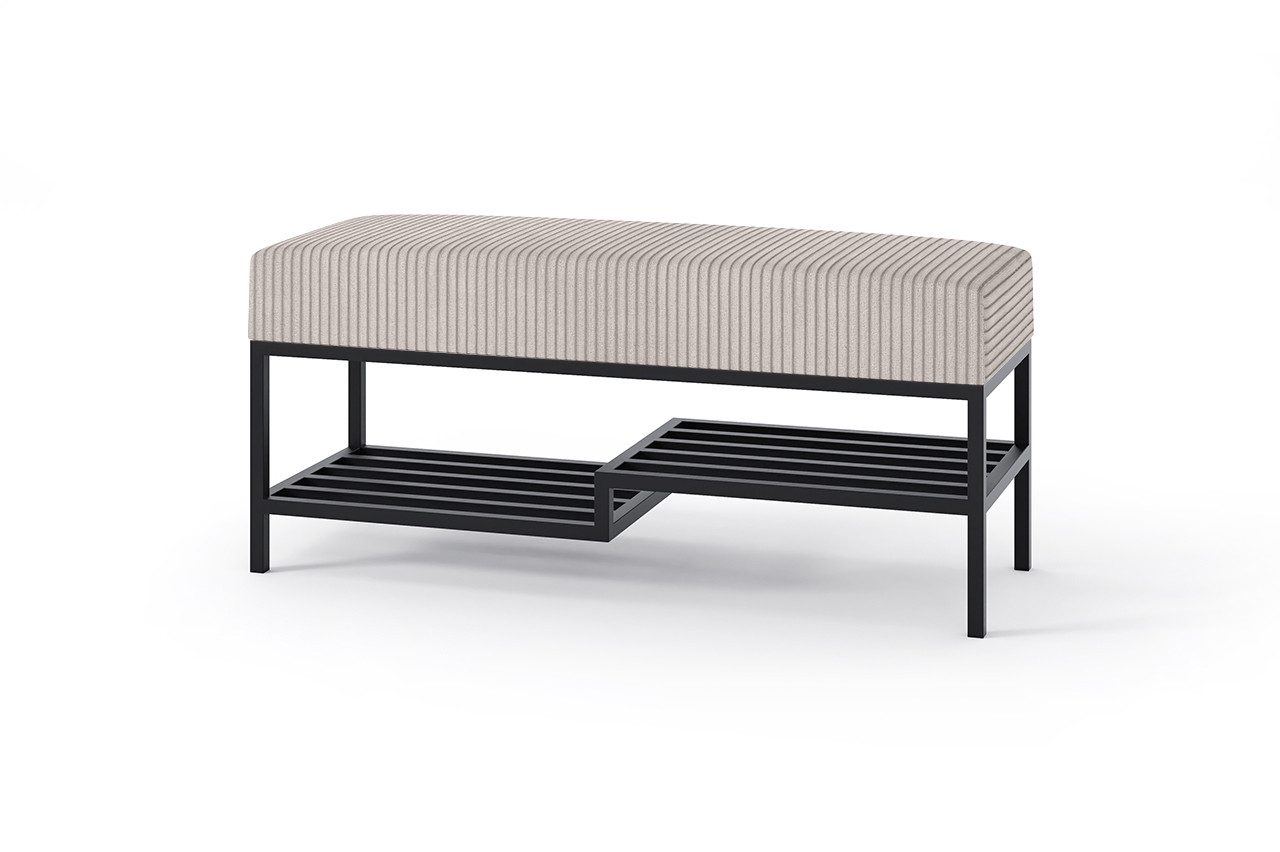 Design Möbel Sitzbank Sitzbank LOFT DESIGN 80cm Gepolsterte Bank mit Ablage Industrial Stil
