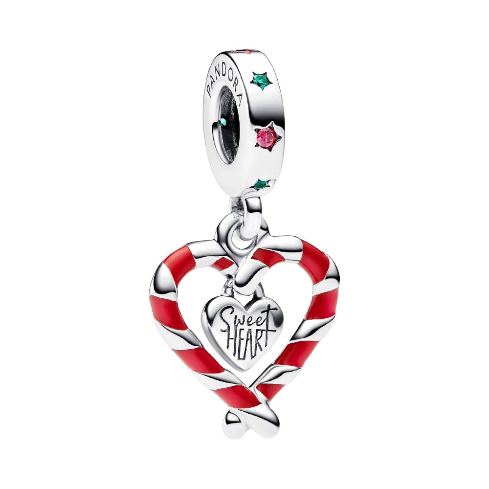Pandora Charm Herz 792822C01, Weihnachten, Zuckerstangen, Liebe