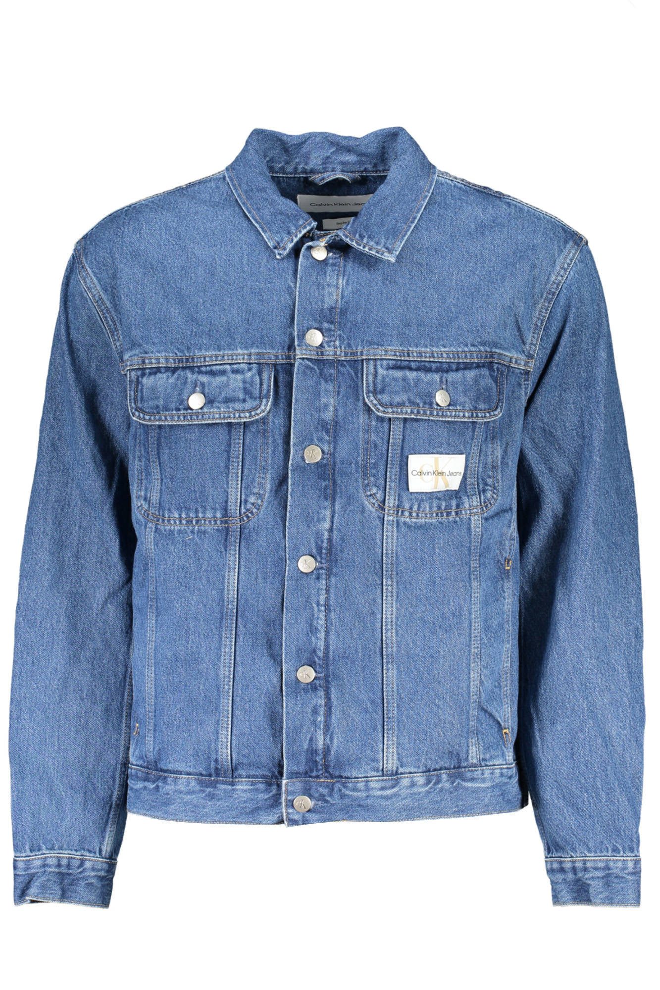 Calvin Klein Jeans Outdoorjacke Herren-Sportjacke Blau: Nachhaltige Jeansjacke mit Logo & Taschen