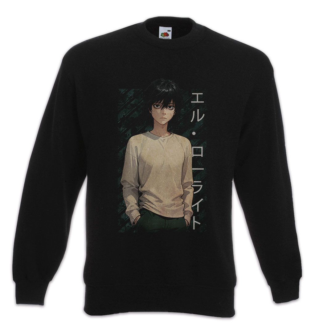 Urban Backwoods Sweatshirt Death Note L Lawliet Sweatshirt Light Note Kira Yagami L Logo Death (1-tlg) Ryuk Series Serie Japan